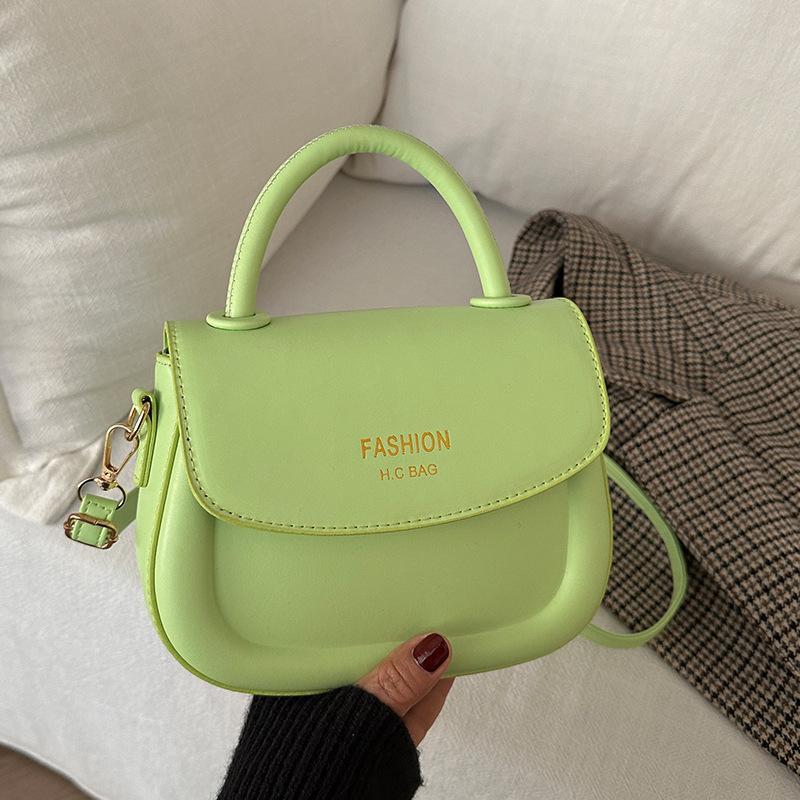 1pc Khaki PU Handbag with Artificial Leather Liner | Deduct Closure, All-Match Occasion Wear, Faux Leather Material