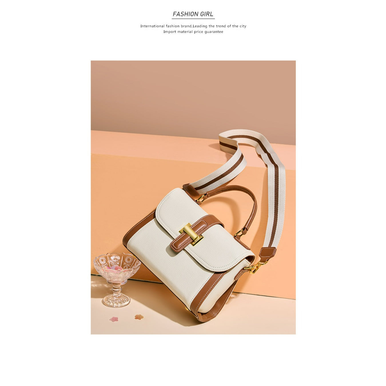 Women's Genuine Leather Handbag & Crossbody Bag - Top-Grain Leather with Buckle Closure, Textured, Lightweight Minimalist Work Bag in White\u002FBlack, Versatile for Everyday &, Durable Oil-Tanned Edges &