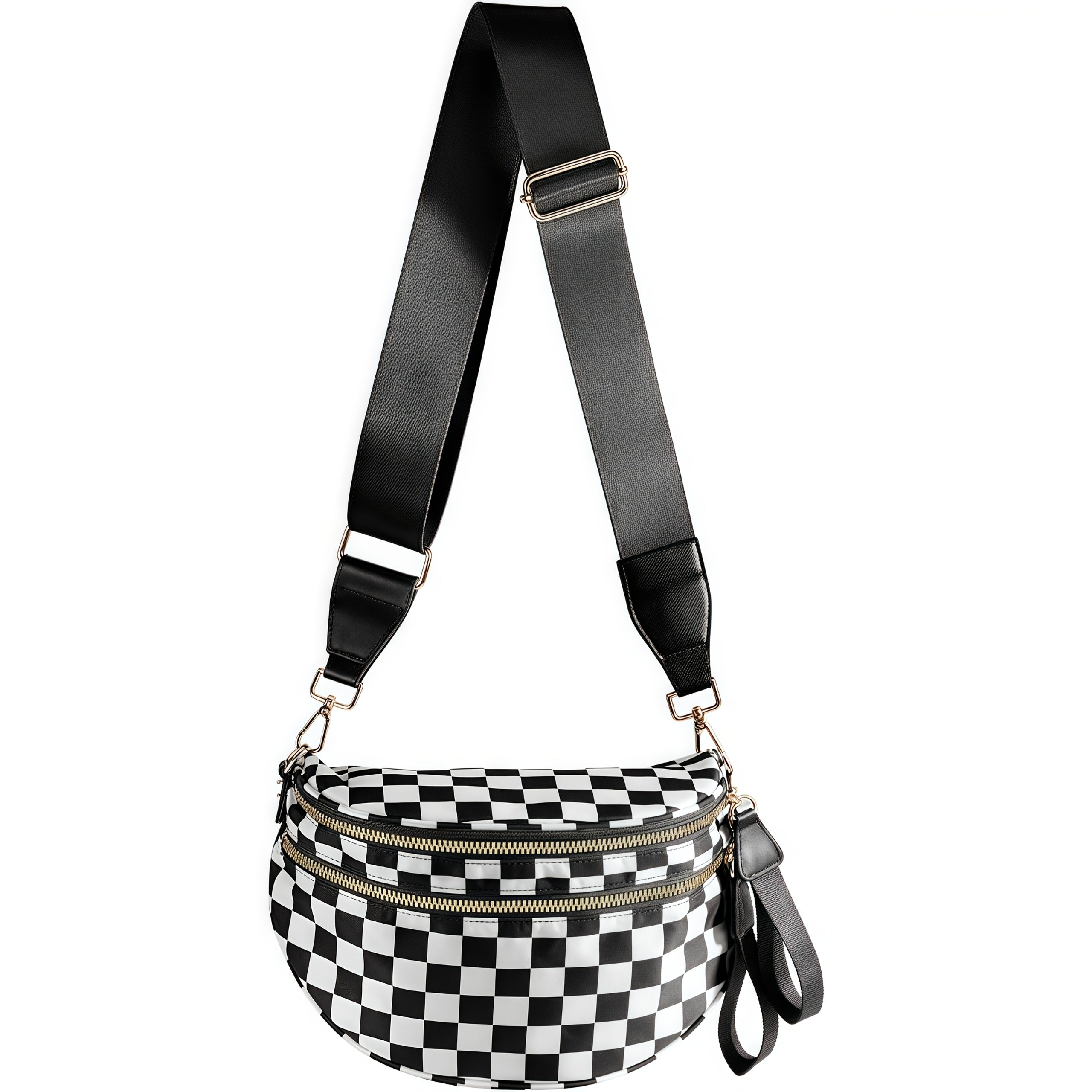 A Stylish Crossbody Bag with Multiple Pockets And a Large Capacity, This Versatile Shell Bag Features a Trendy Chest Design with a Plaid Print. It Comes with Adjustable Shoulder Straps, Making It Suitable for Outdoor Activities, Shopping, Parties