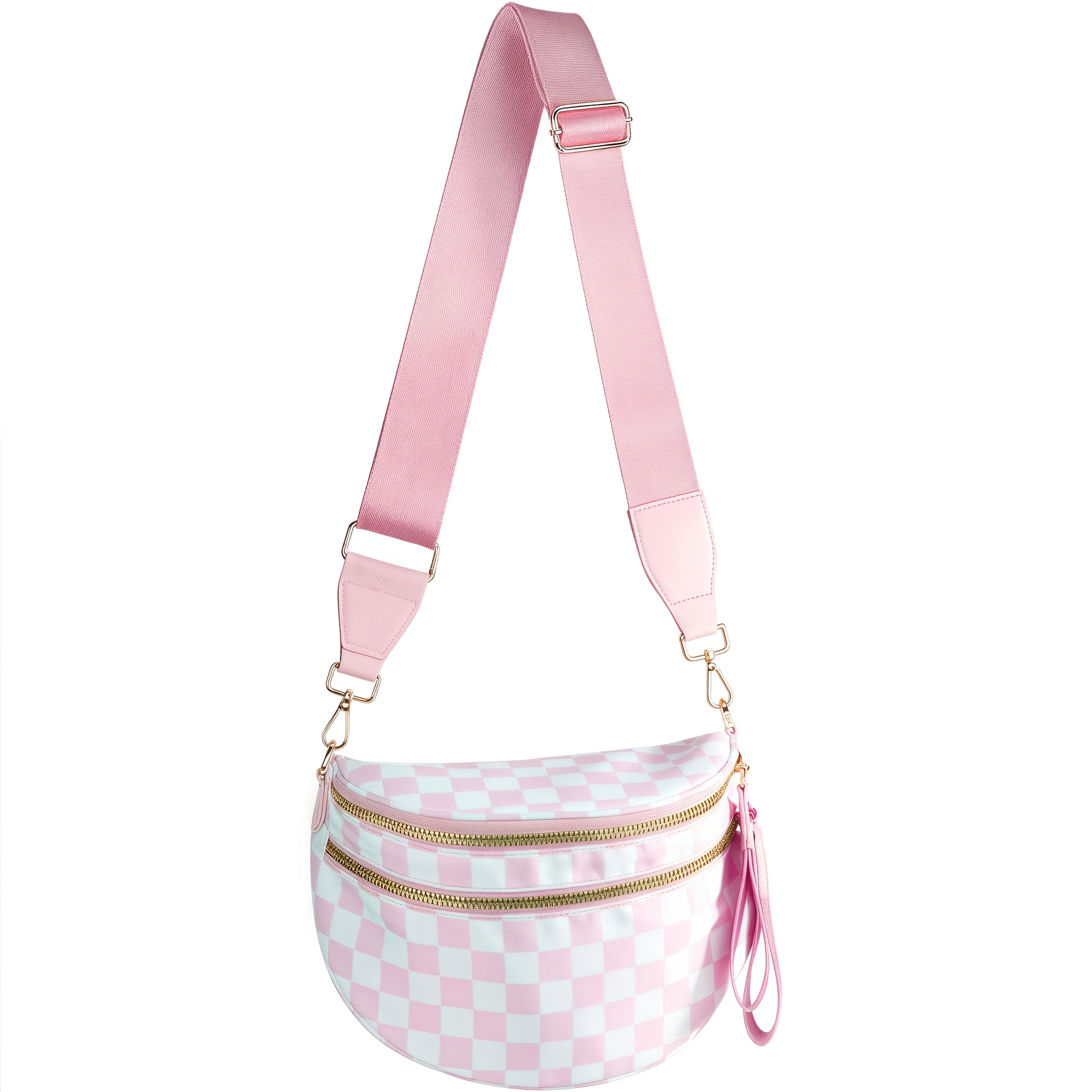 A Stylish Crossbody Bag with Multiple Pockets And a Large Capacity, This Versatile Shell Bag Features a Trendy Chest Design with a Plaid Print. It Comes with Adjustable Shoulder Straps, Making It Suitable for Outdoor Activities, Shopping, Parties