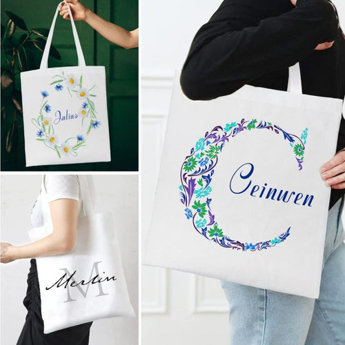 10\u002F20pcs Sublimation Tote Bags Sublimation Blanks Canvas Bag Reusable Heat Transfer Grocery Shopping Cloth Bags for Decorating and DIY Crafting & Heat Transfer Projects