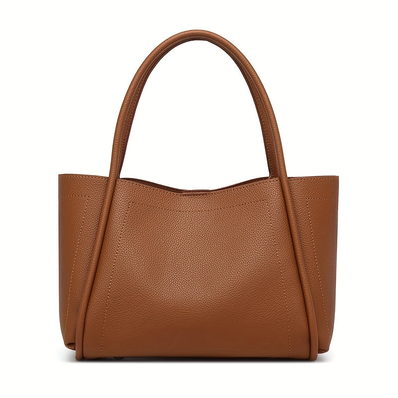 Elegant Tote Handbag for Women, Featuring an Adjustable Crossbody Strap And Closure Design - Spacious Soft Brown\u002FRed\u002FBlack Handbag with Golden Hardware, Lining, Structured Dome, And Sturdy Handles - Suitable for Work, Travel