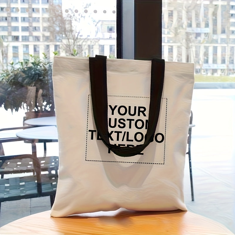 Colorful Canvas Tote Bag with Custom Logo and Text, Foldable Shopping Bag, Printed Logo Canvas Bag for Advertising Campaigns, Personalized Birthday Gift for Women, Bridesmaid Gift Bag for Weddings