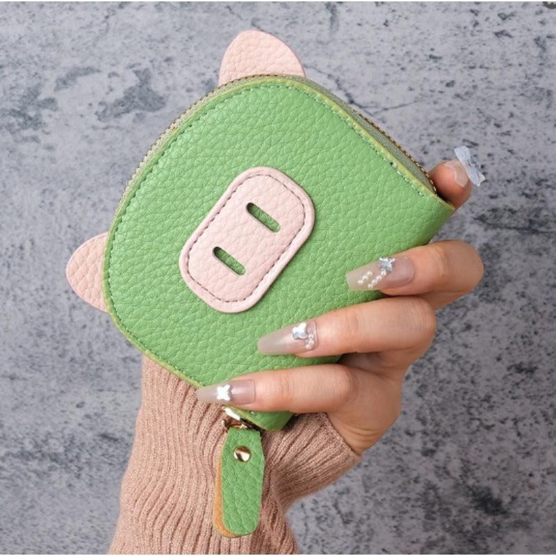 PU Multi Slot Card Holder Wallet Women Men Credit Card Case Zip Coin Purse