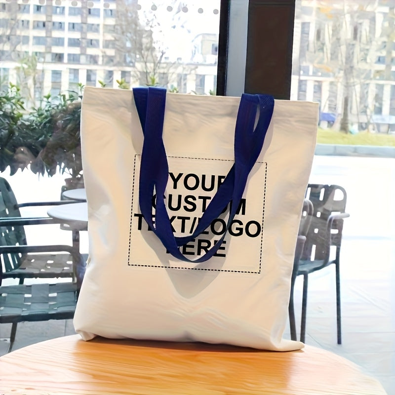 Colorful Canvas Tote Bag with Custom Logo and Text, Foldable Shopping Bag, Printed Logo Canvas Bag for Advertising Campaigns, Personalized Birthday Gift for Women, Bridesmaid Gift Bag for Weddings