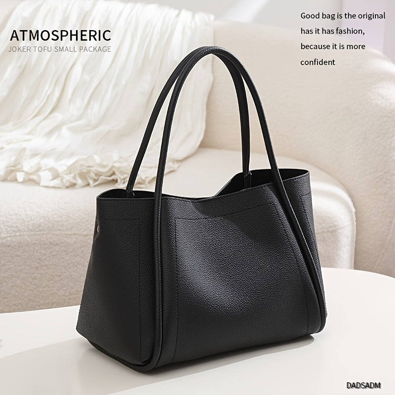 Elegant Tote Handbag for Women, Featuring an Adjustable Crossbody Strap And Closure Design - Spacious Soft Brown\u002FRed\u002FBlack Handbag with Golden Hardware, Lining, Structured Dome, And Sturdy Handles - Suitable for Work, Travel