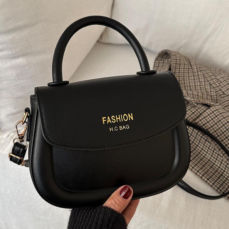 1pc Khaki PU Handbag with Artificial Leather Liner | Deduct Closure, All-Match Occasion Wear, Faux Leather Material