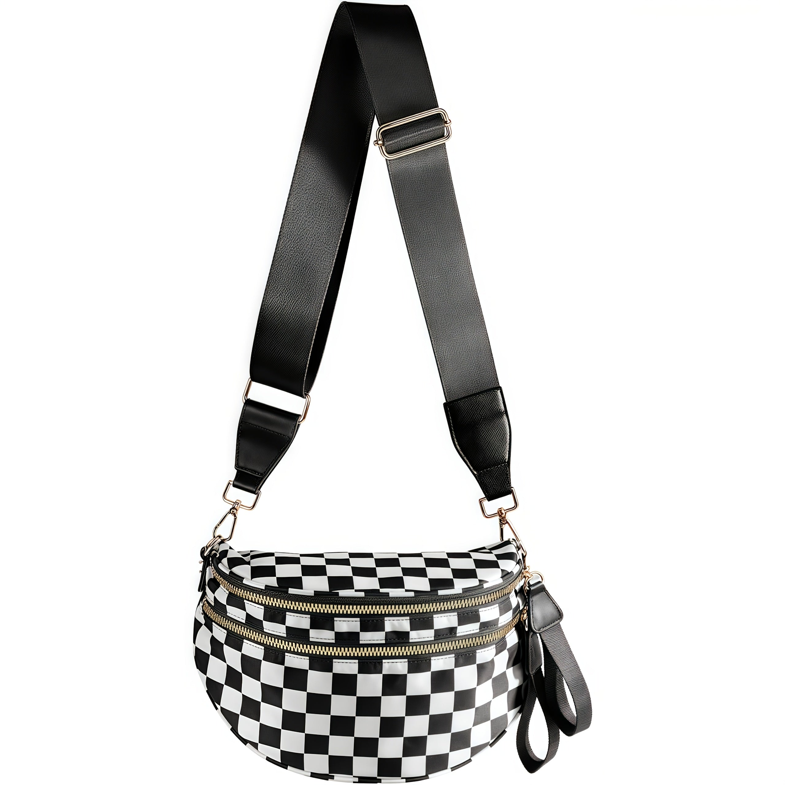 A Stylish Crossbody Bag with Multiple Pockets And a Large Capacity, This Versatile Shell Bag Features a Trendy Chest Design with a Plaid Print. It Comes with Adjustable Shoulder Straps, Making It Suitable for Outdoor Activities, Shopping, Parties