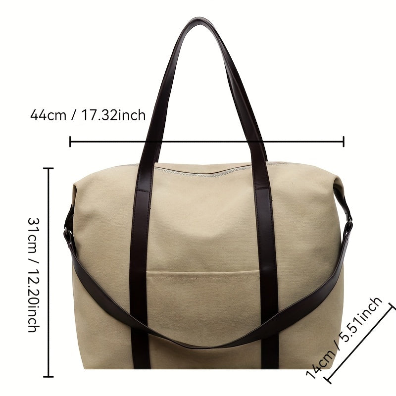 A New High-Quality, Minimalist Japanese-Style Large-Capacity Women'S Shoulder Bag, a Trendy And Versatile Tote Bag That Can Be Carried on The Shoulder, Crossbody, Or by Hand. Made with Thick Canvas And High-Quality PU Stitching