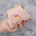 Sanrio Women's Coin Purse, My Melody Design - Chic and Cute, Simple Mini Design, Durable and Sturdy, Palm-Sized for Easy Carrying, Storage for Coins and Cards, Multi-Compartment Organizer, Essential Travel Companion